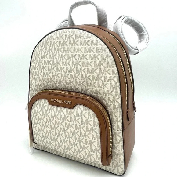 Michael Kors Medium Jaycee Zip Packet Backpack Vanilla - Picture 3 of 11